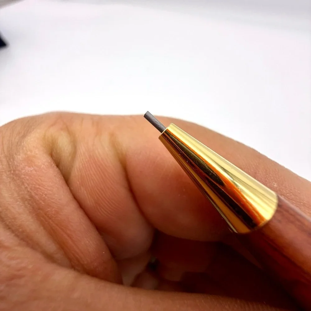 Davin‎ Kesler Wood Pen Pencil Pillbox Set Vintage Inlay Gold-Tone West Germany